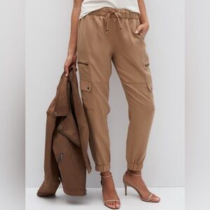 Banana Republic Soft Relaxed Cargo Tencel Casual Tan Safari Jogger Pants Sz XL